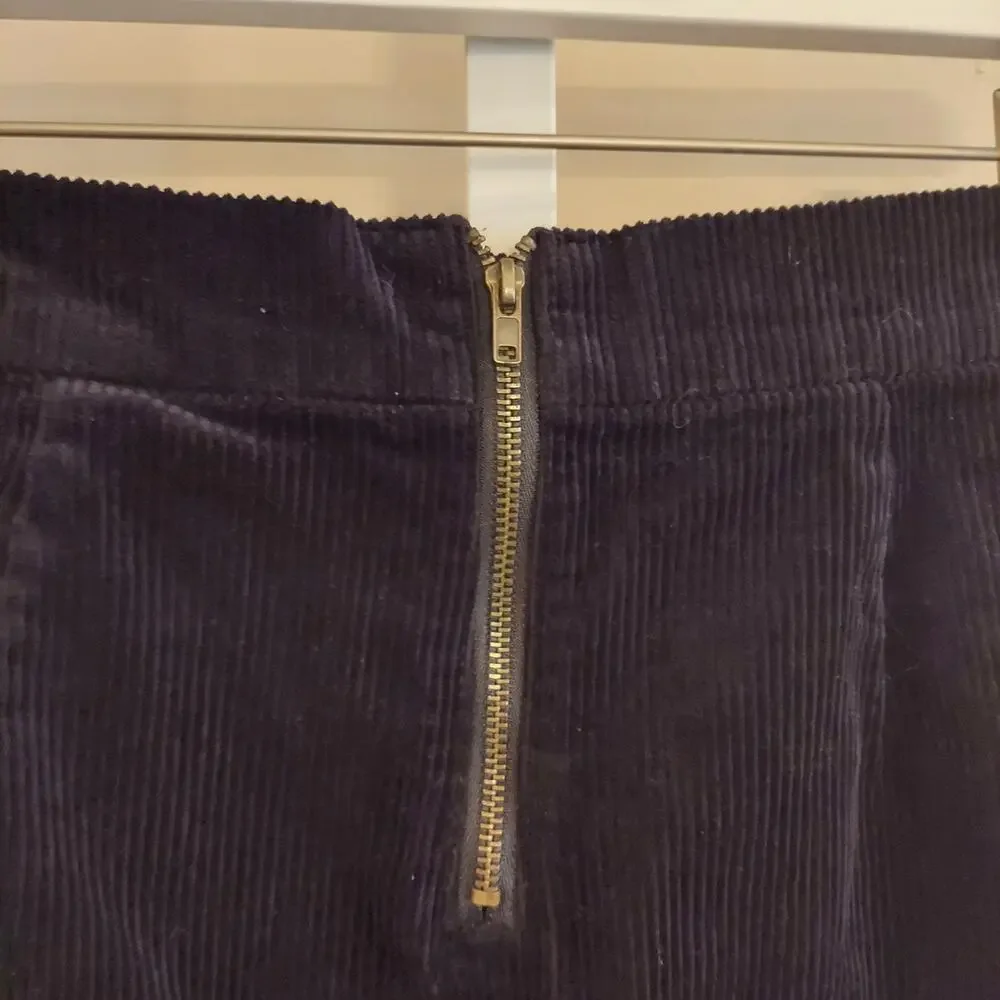 Xhiliration‎ Black Corduroy Mini Skirt Medium Pockets Twee Grunge Goth